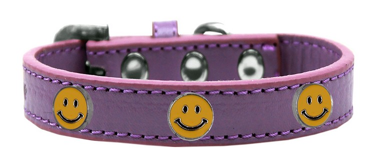 Happy Face Widget Dog Collar Lavender Size 20